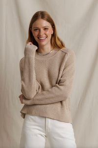 Alexa Cotton Cashmere Pullover, Ochre