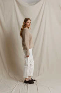 Alexa Cotton Cashmere Pullover, Ochre