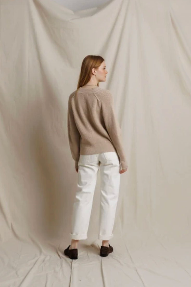 Alexa Cotton Cashmere Pullover, Ochre
