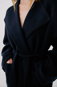 Coline Belted Patch Pocket Cardigan, Black