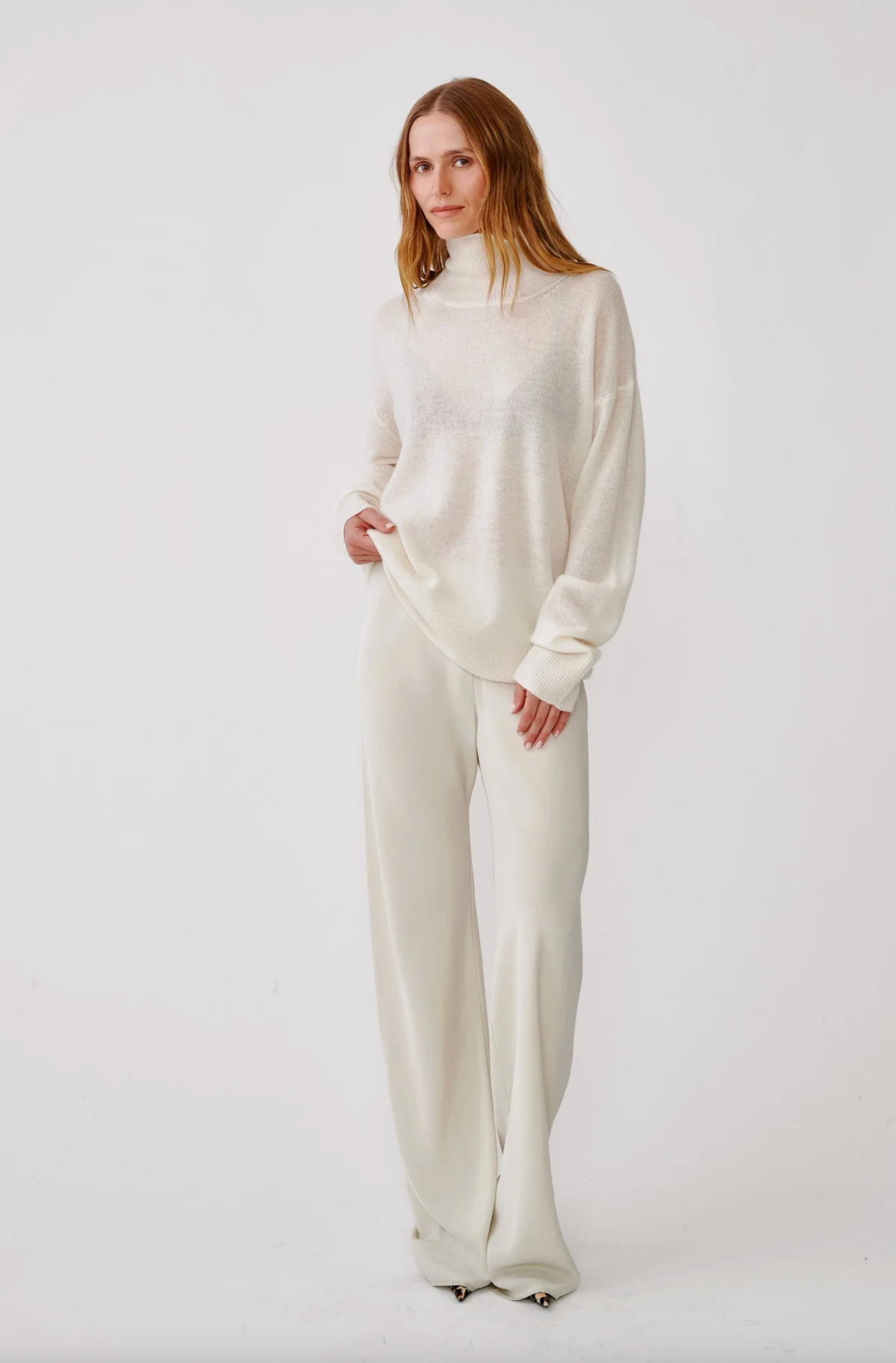 Naomi Bias Cut Pull On Pant, Gardenia