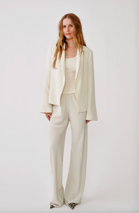 Nora Deconstructed Silk Blazer, Gardenia