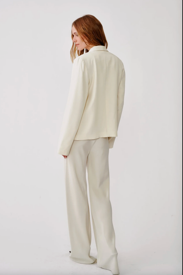 Nora Deconstructed Silk Blazer, Gardenia