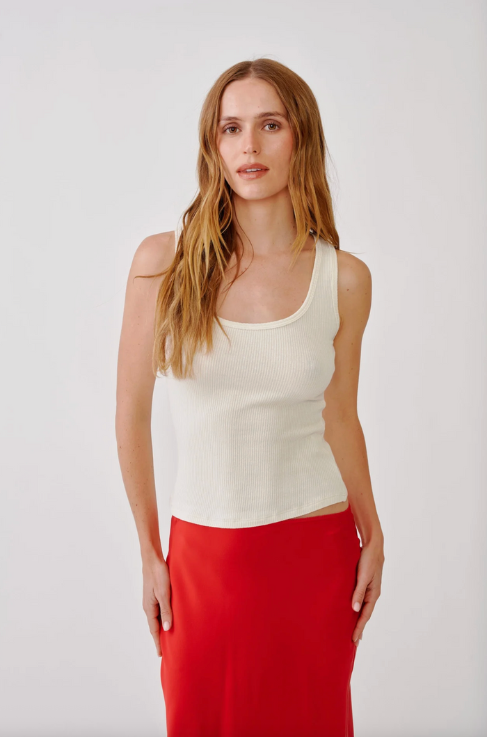 Coco Scoop Neck Tank, Gardenia
