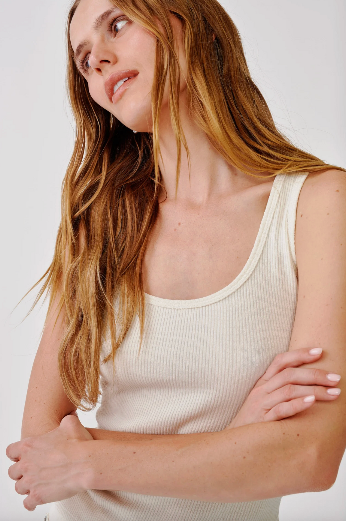 Coco Scoop Neck Tank, Gardenia