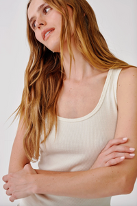 Coco Scoop Neck Tank, Gardenia