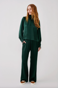 Nadine Silk Blouse, Hunter Green