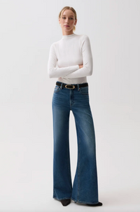 Vivian Mid Rise Wide Leg, Blue Depths