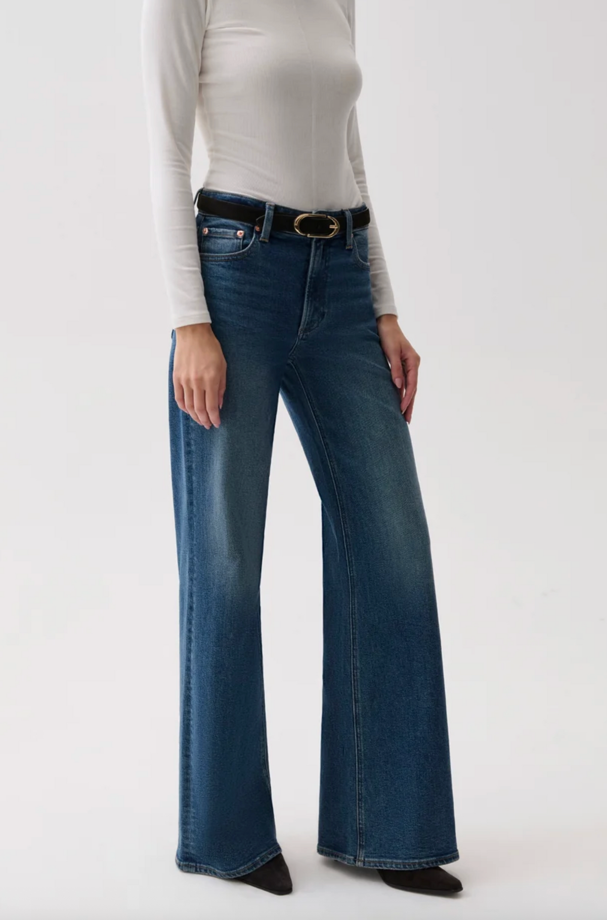 Vivian Mid Rise Wide Leg, Blue Depths