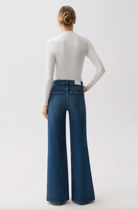 Vivian Mid Rise Wide Leg, Blue Depths