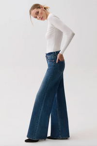 Vivian Mid Rise Wide Leg, Blue Depths
