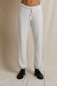 Brynn Brushed Cotton Mohair Drawcord Pant, Ash