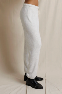 Brynn Brushed Cotton Mohair Drawcord Pant, Ash