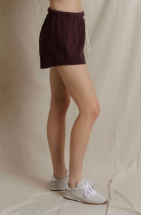 Layla French Terry Sweat Shorts, Cherry Lacquer