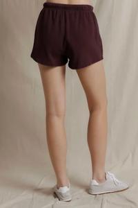 Layla French Terry Sweat Shorts, Cherry Lacquer