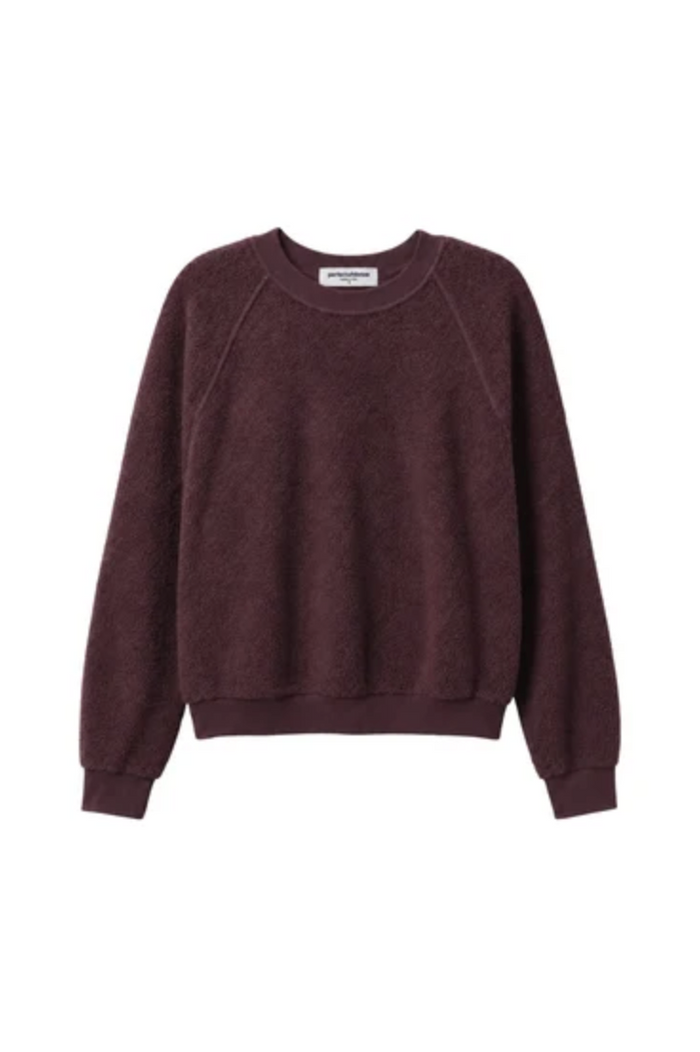 Ziggy Reverse Fleece Sweatshirt, Cherry Lacquer