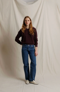 Ziggy Reverse Fleece Sweatshirt, Cherry Lacquer