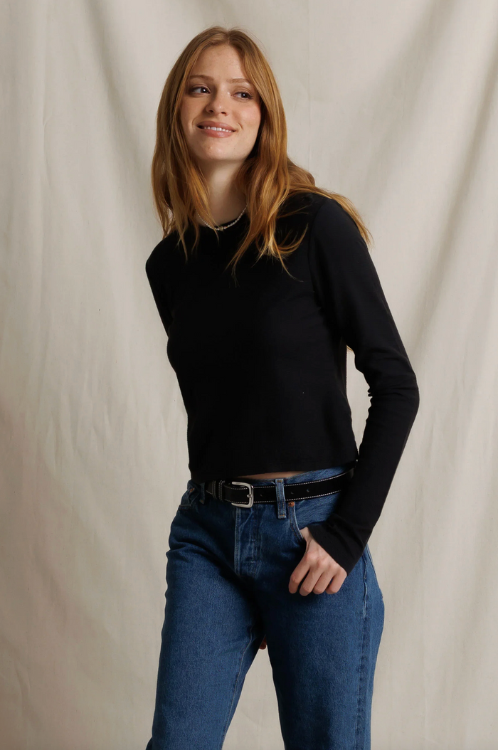 Ivanna Micro Modal Rib Long Sleeve, True Black