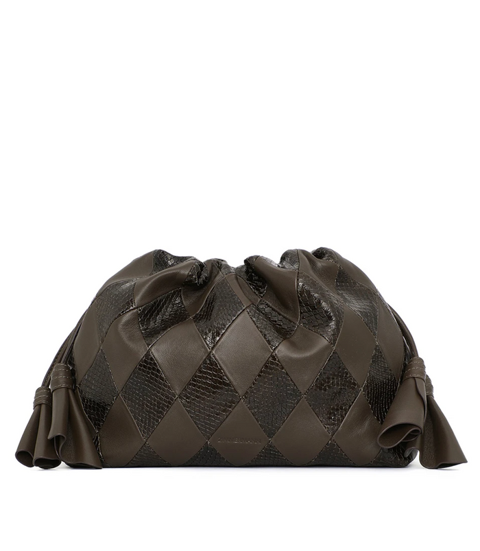 Cloud 91 Medium Clutch, Dark Olive