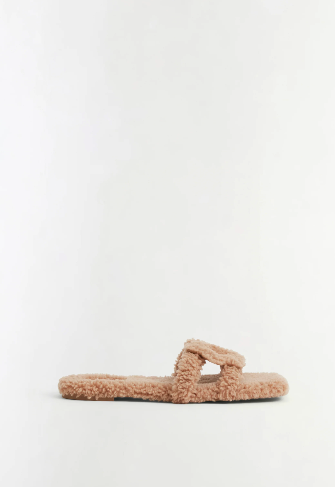 Monogram Shearling Sandal, Light Camel