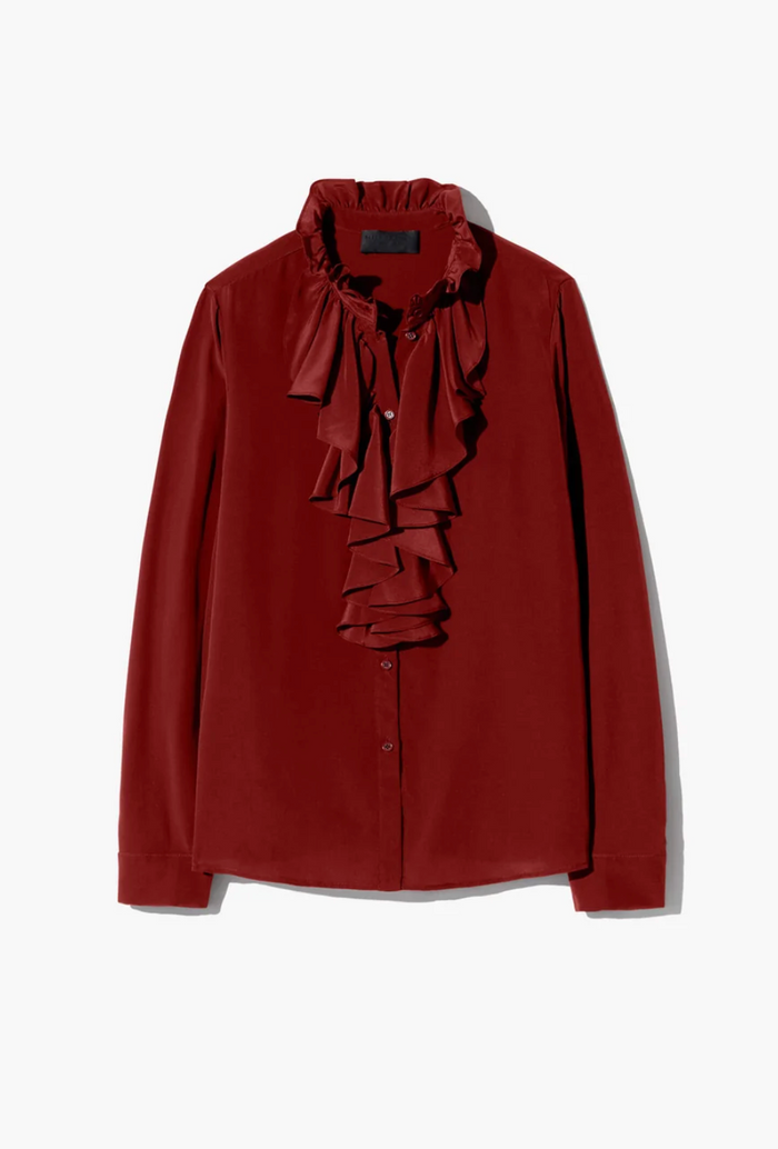 Lily Silk Blouse, Crimson
