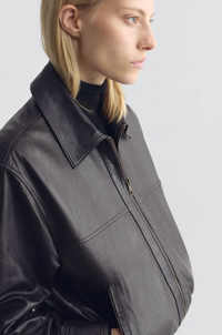 Aime Leather Bomber Jacket, Brown