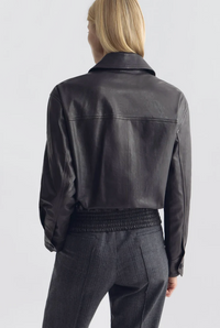 Aime Leather Bomber Jacket, Brown