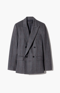 Leston Wool Blazer, Grey Blue Check