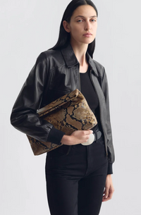 Jerry Clutch, Taupe Snakeskin