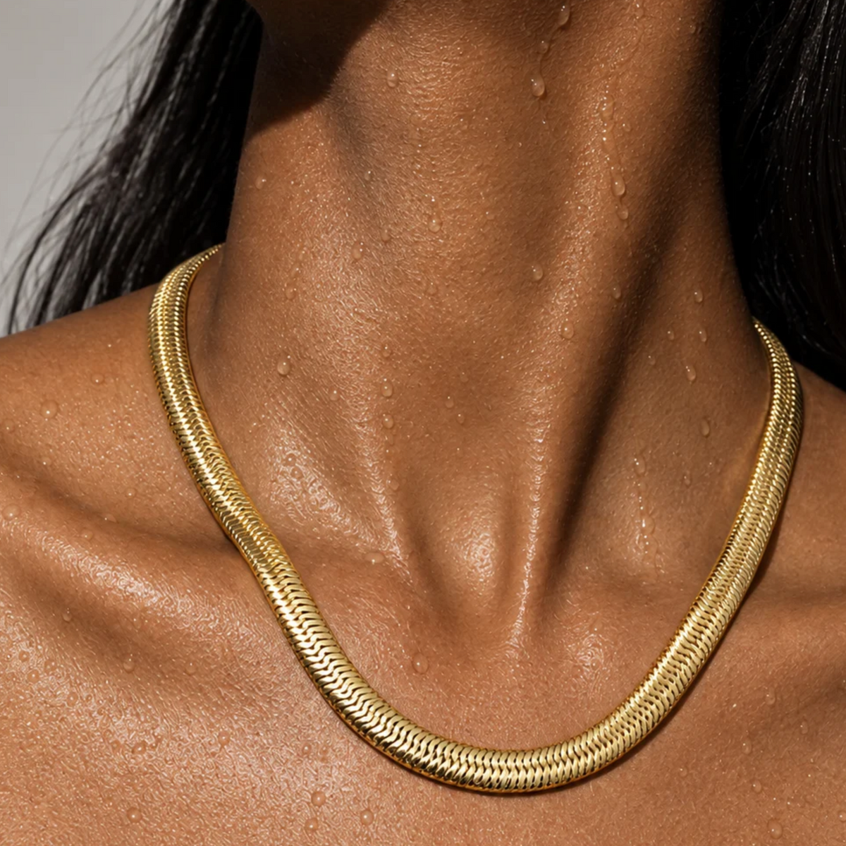 Rima Snake Chain Necklace, Gold