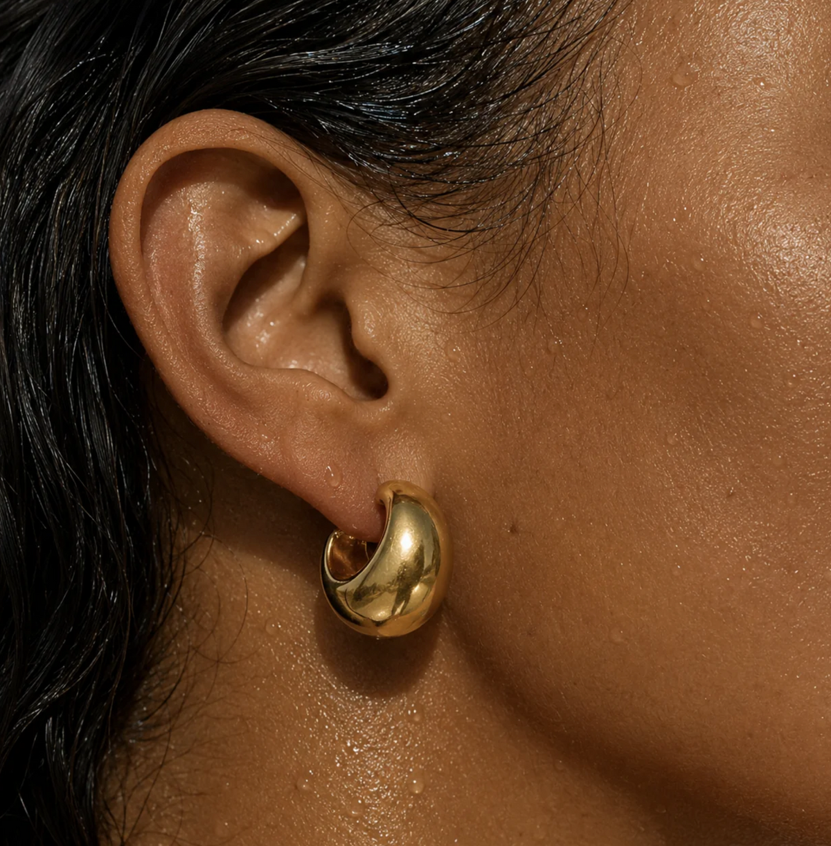 Kane Dome Half Hoop Earring, Gold