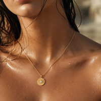 Rue Sunburst Disc Necklace, Gold