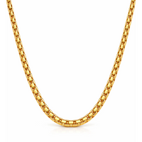 Sylvie Round Box Chain Necklace, Gold