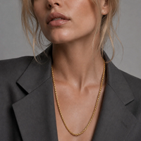 Sylvie Round Box Chain Necklace, Gold