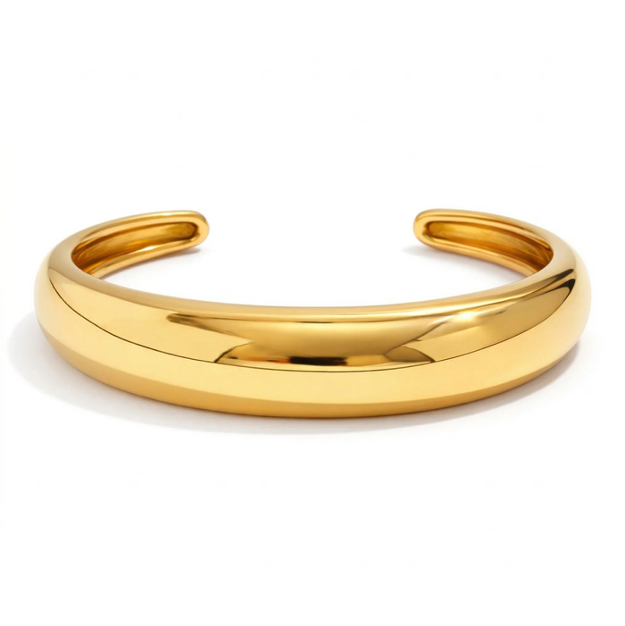 Allison Rounded Square Bangle Bracelet, Gold