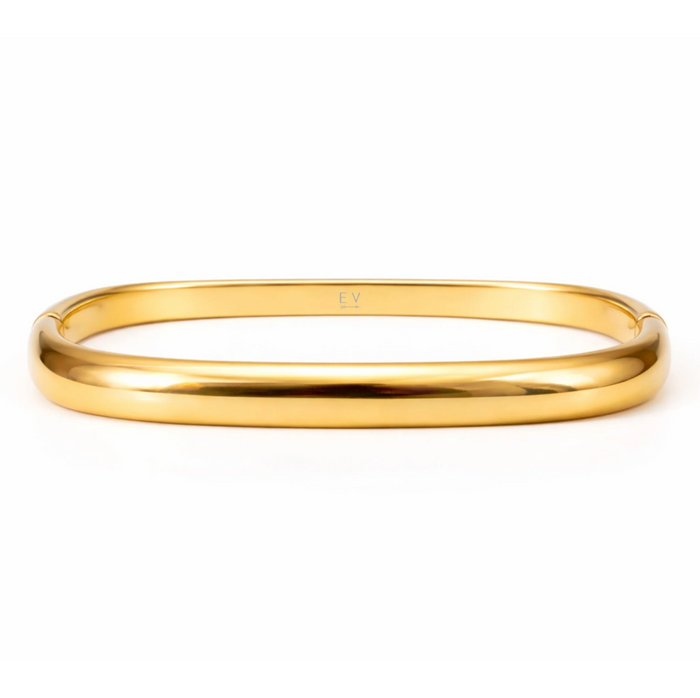 Fae Rounded Square Bangle Bracelet, Gold