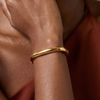 Fae Rounded Square Bangle Bracelet, Gold