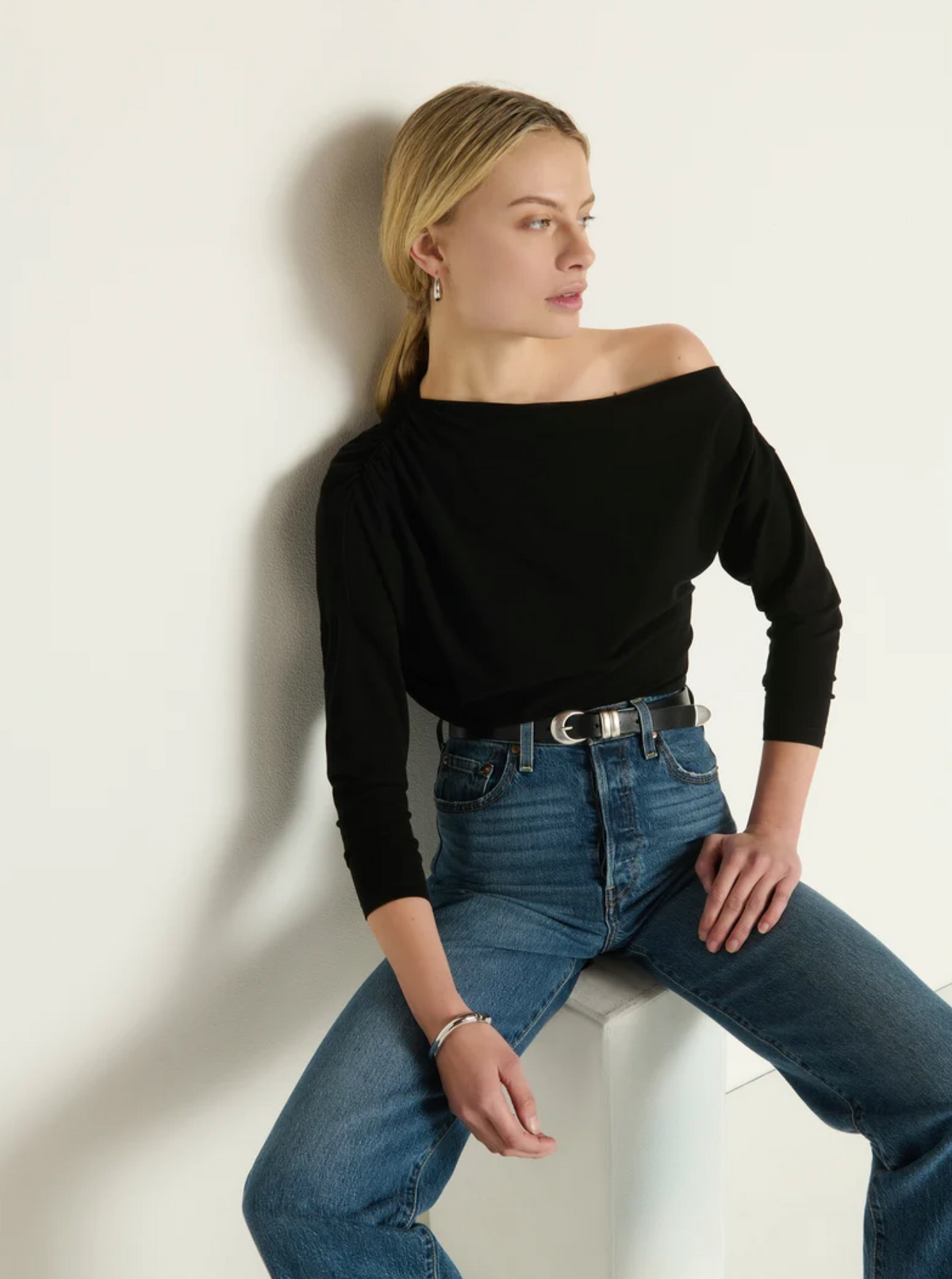 Pietra Off Shoulder Top, Jet Black