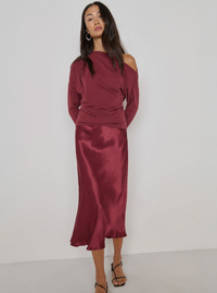 Giselle Bias Maxi Skirt, Truffle