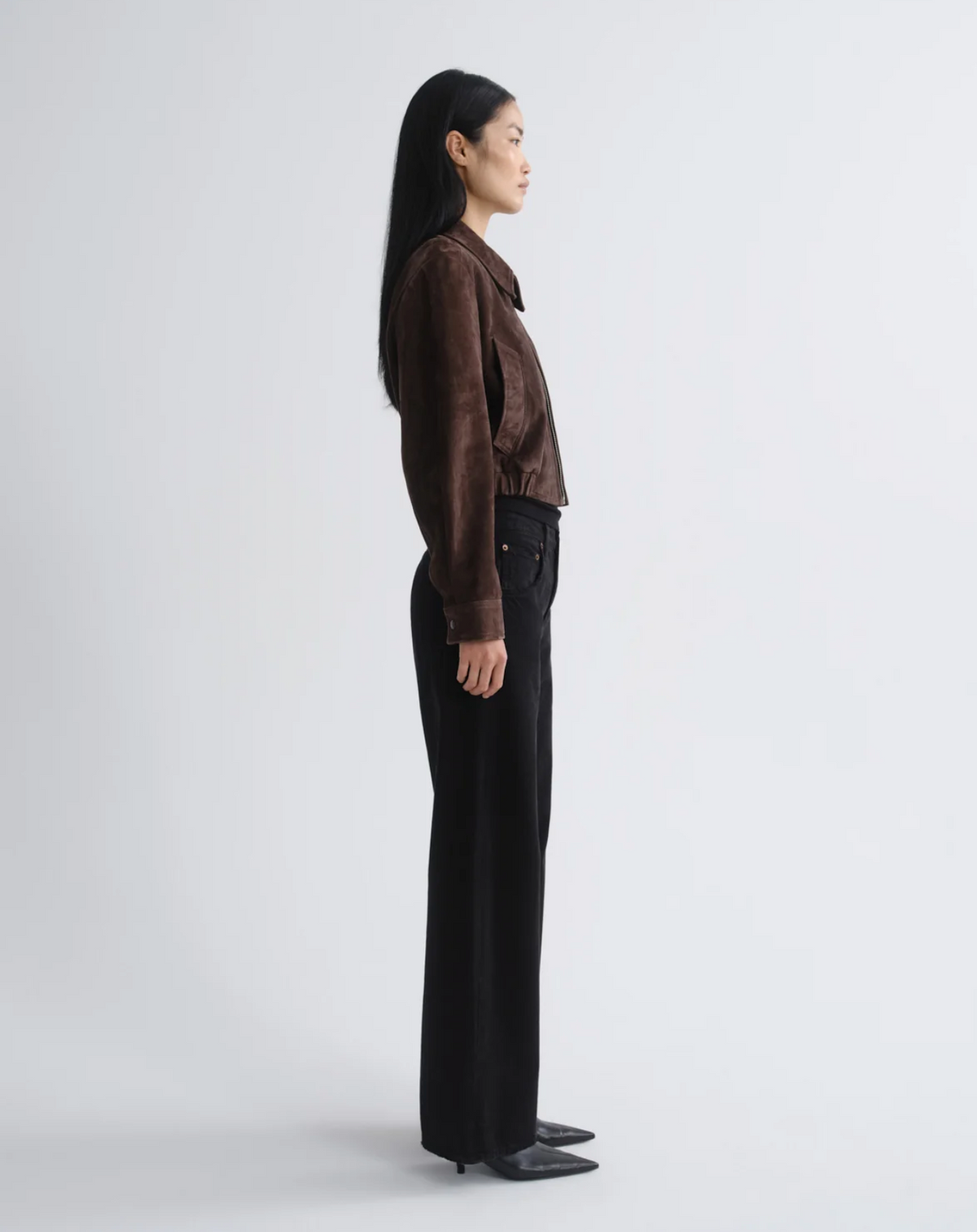 Nahla Cropped Suede Jacket, Root