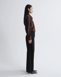 Nahla Cropped Suede Jacket, Root