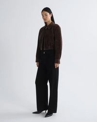 Nahla Cropped Suede Jacket, Root