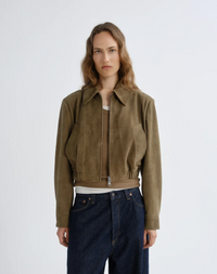 Nahla Cropped Suede Jacket, Canopy