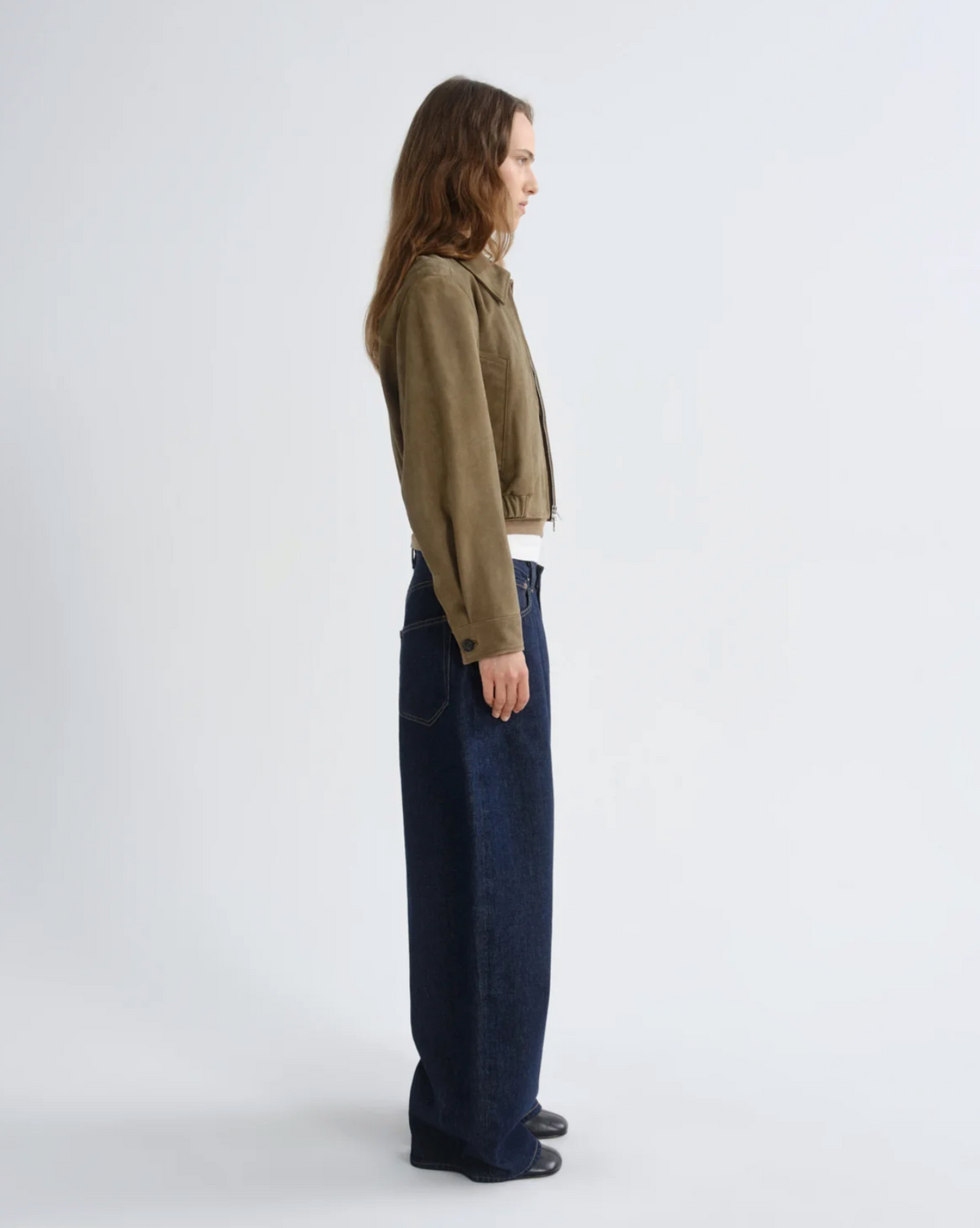 Nahla Cropped Suede Jacket, Canopy