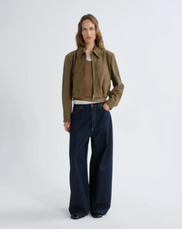 Nahla Cropped Suede Jacket, Canopy