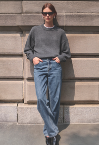 Cashmere Signature Crew, Charcoal