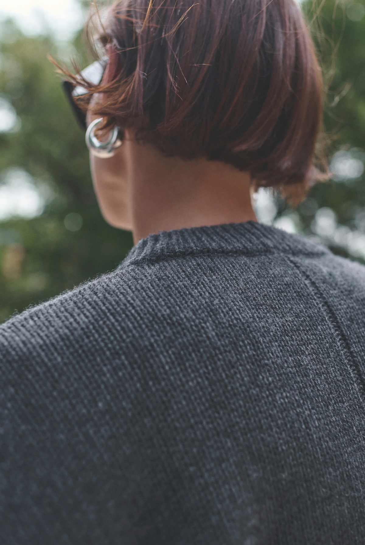 Cashmere Signature Crew, Charcoal
