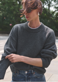Cashmere Signature Crew, Charcoal