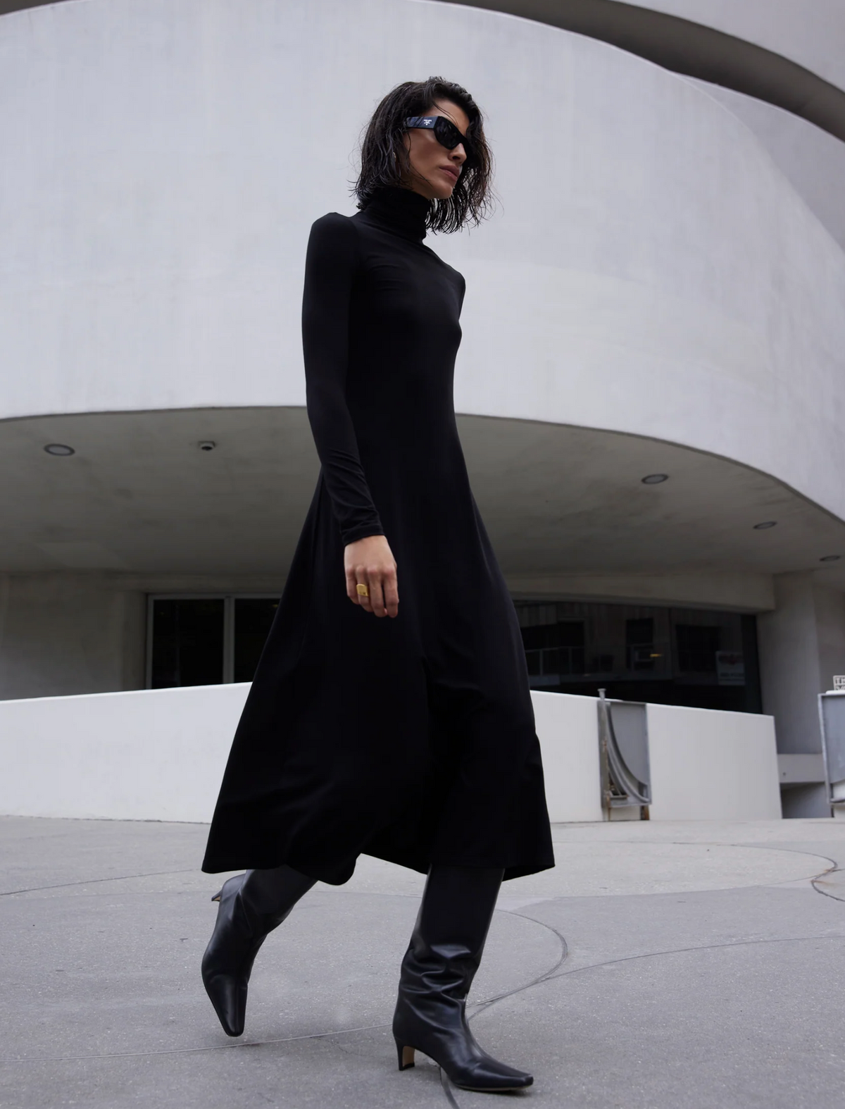The Turtleneck Dress, Black