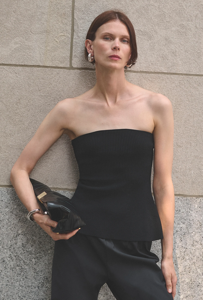 The Soiree Strapless Top, Black